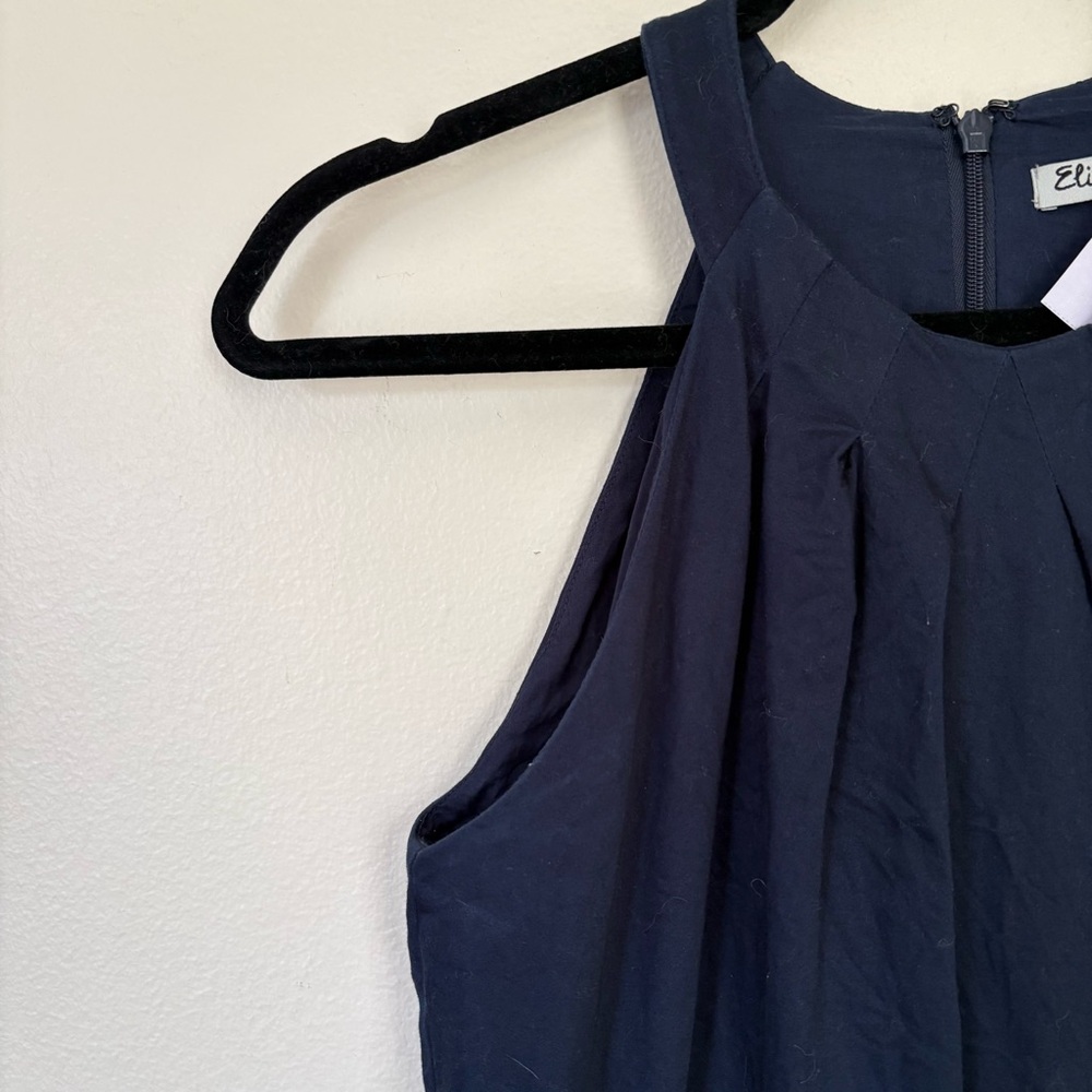 Eliza J Navy and White Striped Midi Dress Size 4 - Picture 4 of 15